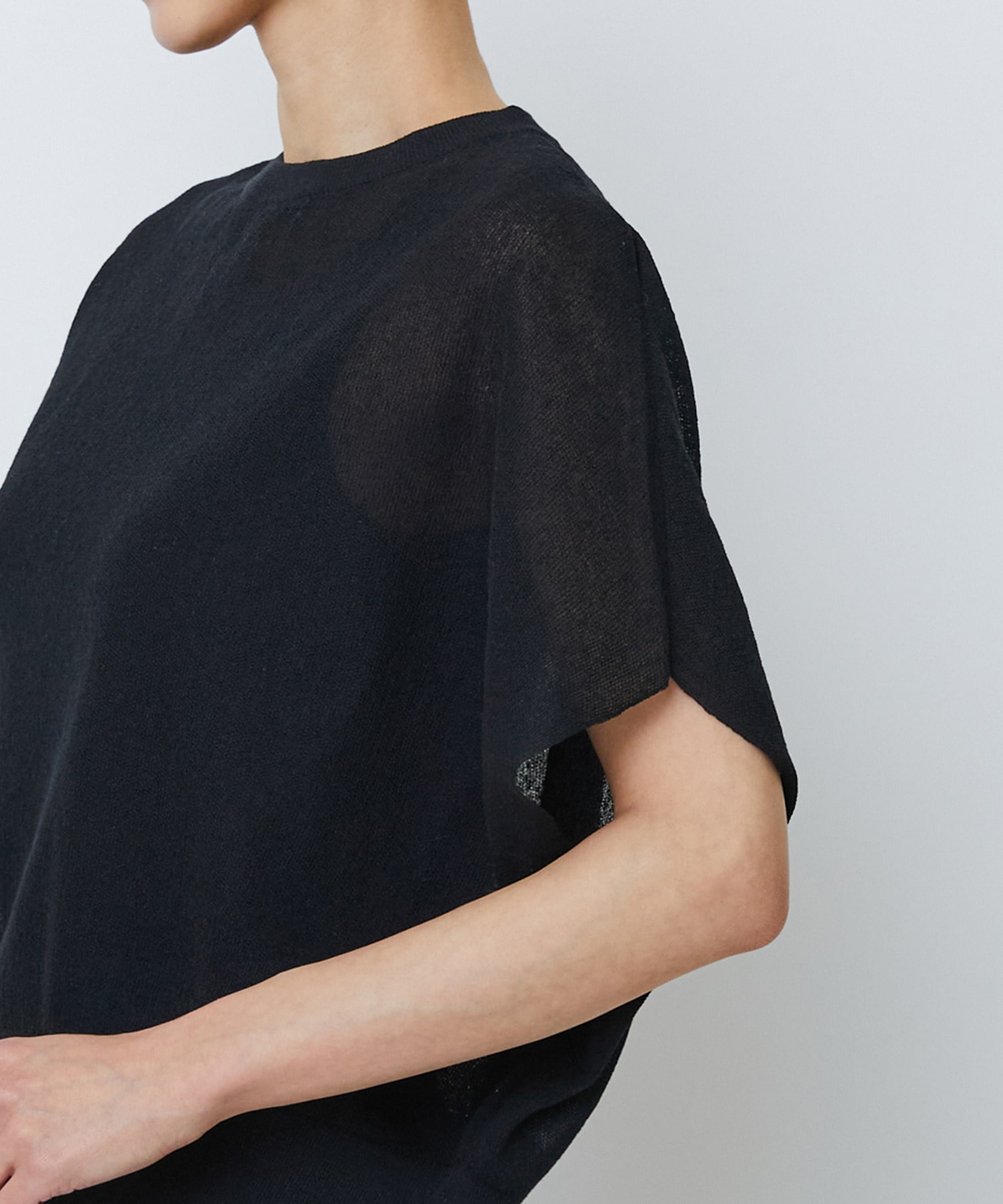 【LOISIR】コットンリネンダブルジャカードプルオーバー 詳細画像 ブラック 17