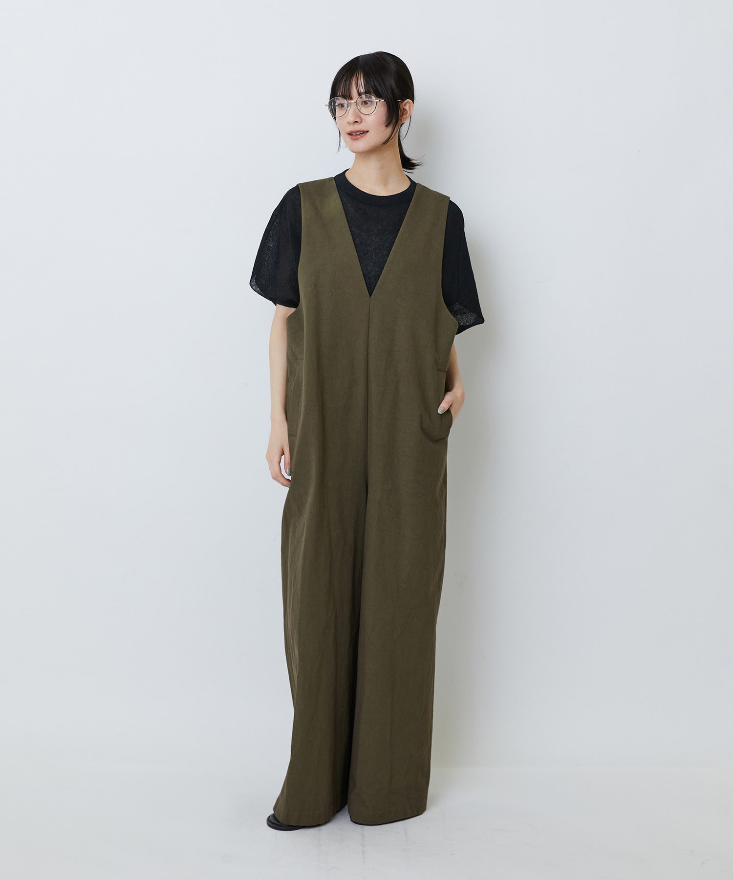 【LOISIR】コットンリネンダブルジャカードプルオーバー 詳細画像 ブラック 4