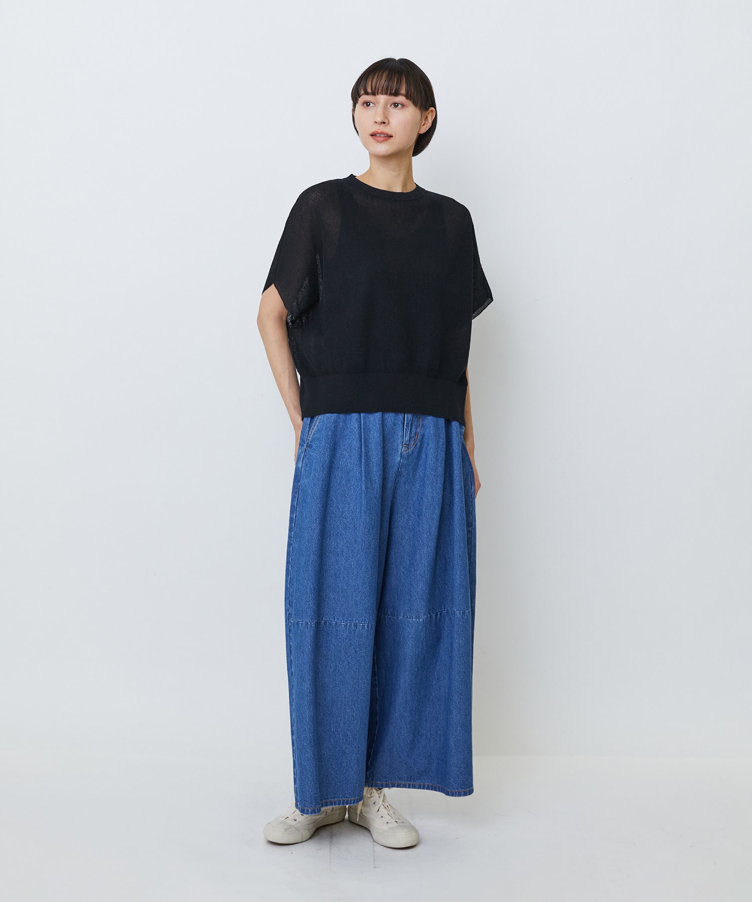 【LOISIR】コットンリネンダブルジャカードプルオーバー 詳細画像 ブラック 6