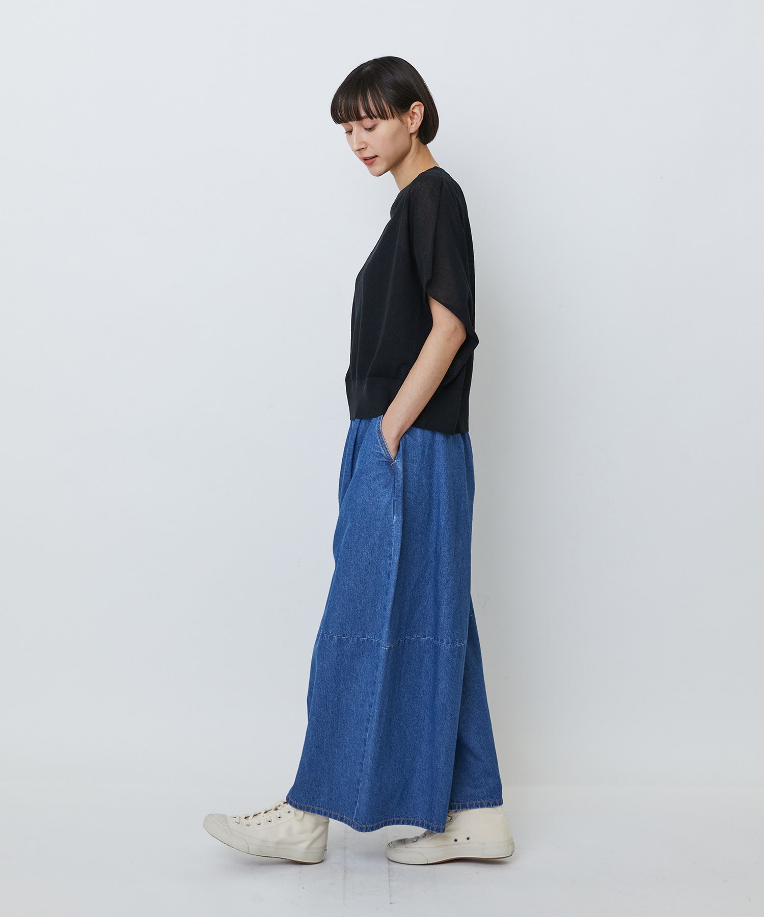 【LOISIR】コットンリネンダブルジャカードプルオーバー 詳細画像 ブラック 7