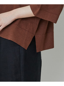 【LOISIR】和紙コットン天竺ポロニット 詳細画像 ブラウン 16