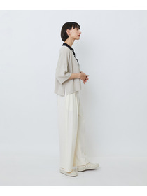 【LOISIR】和紙コットン天竺ポロニット 詳細画像 ブラウン 2