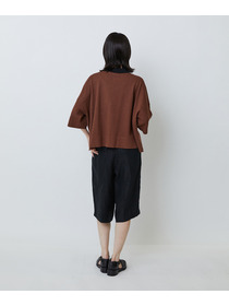 【LOISIR】和紙コットン天竺ポロニット 詳細画像 ブラウン 6