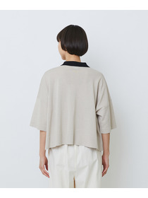 【LOISIR】和紙コットン天竺ポロニット 詳細画像 ブラウン 9