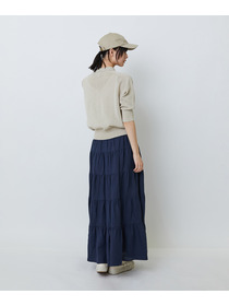 【LOISIR】エステル和紙透かし柄ポロニット 詳細画像 ネイビー 3