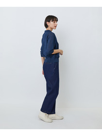 【LOISIR】エステル和紙透かし柄ポロニット 詳細画像 ネイビー 5