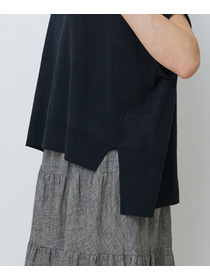 【LOISIR】和紙コットン天竺プルオーバー 詳細画像 ブラック 28