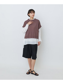 【LOISIR】和紙コットン天竺プルオーバー 詳細画像 ブラック 7