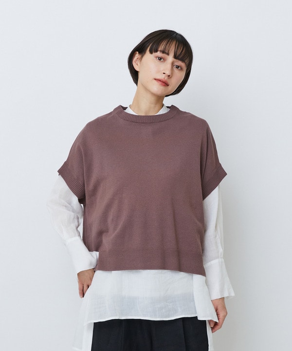 【LOISIR】和紙コットン天竺プルオーバー
