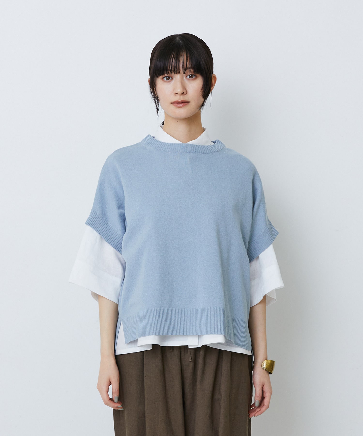 【LOISIR】和紙コットン天竺プルオーバー 詳細画像 ブラック 16