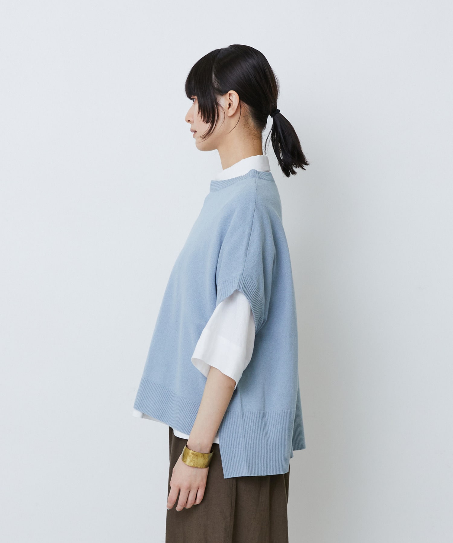 【LOISIR】和紙コットン天竺プルオーバー 詳細画像 ブラック 17