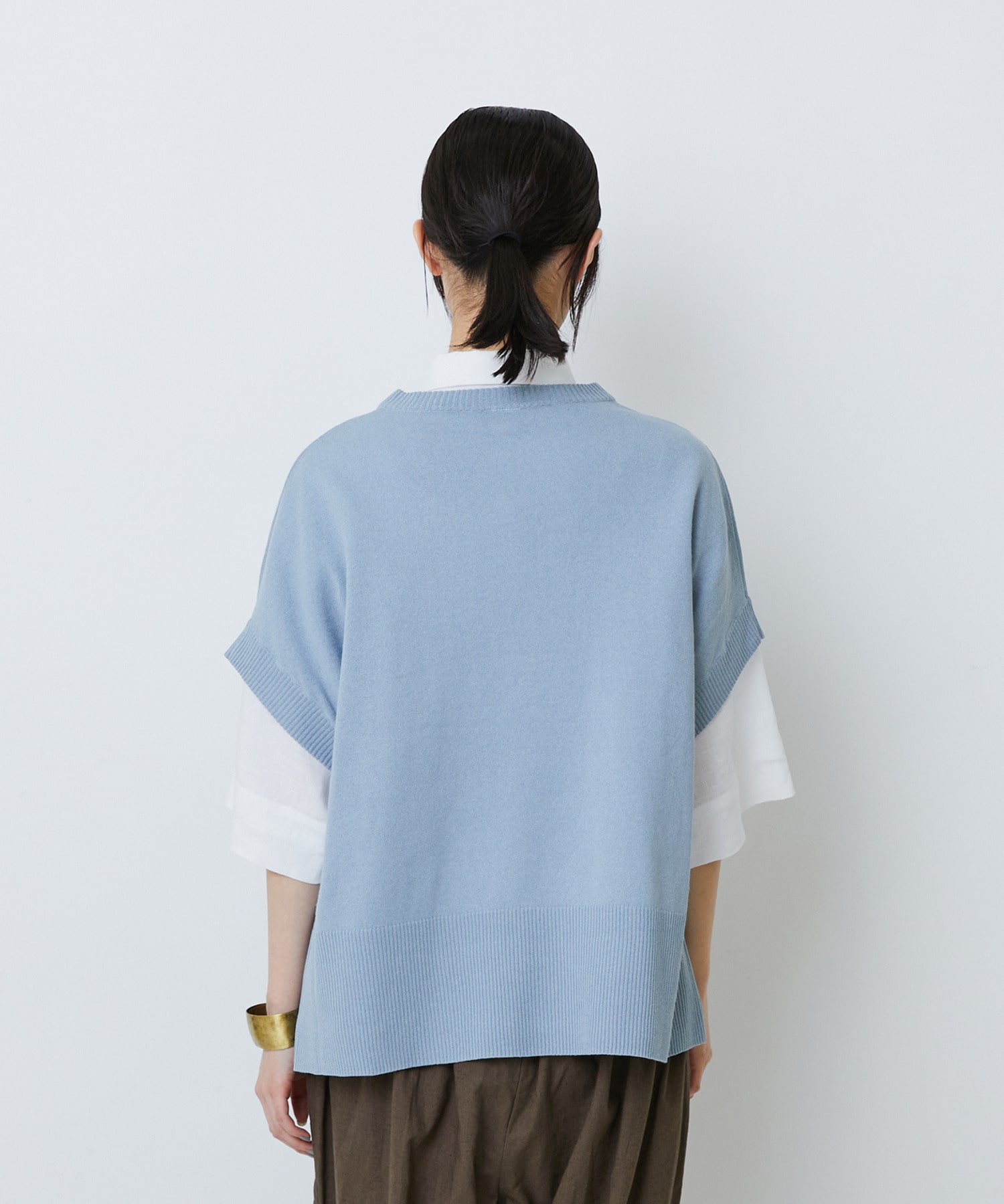 【LOISIR】和紙コットン天竺プルオーバー 詳細画像 ブラック 18