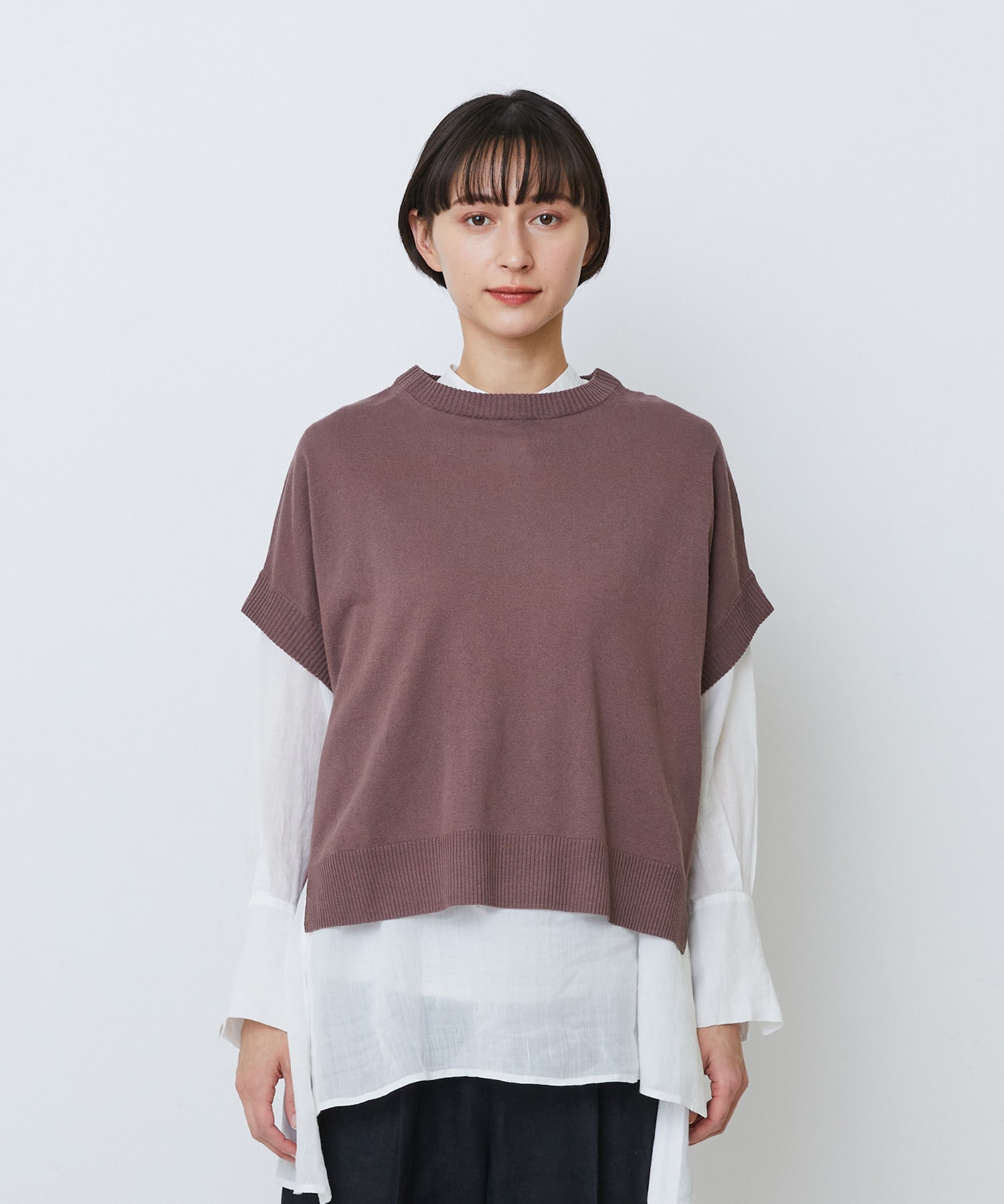 【LOISIR】和紙コットン天竺プルオーバー 詳細画像 ブラック 19