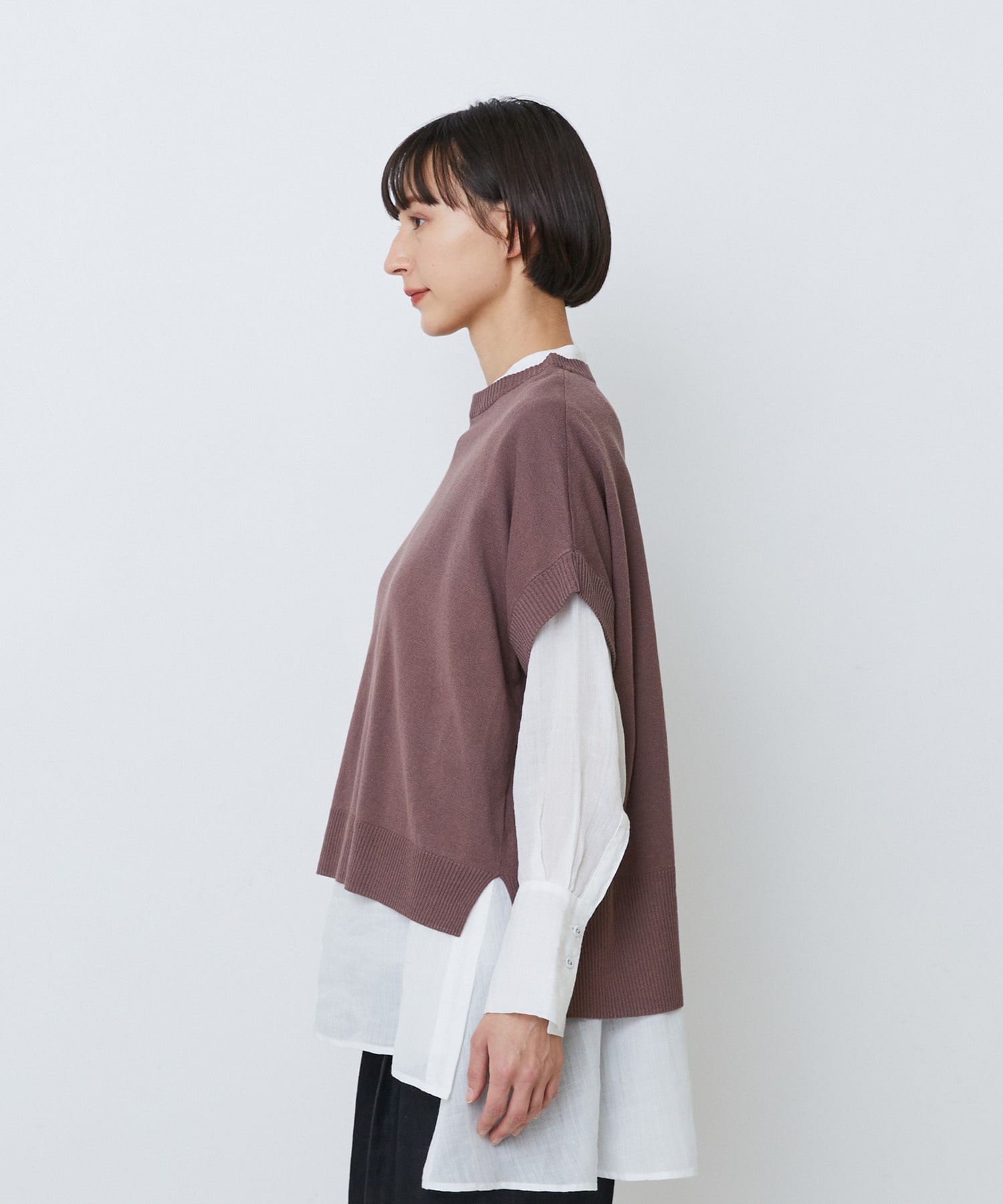 【LOISIR】和紙コットン天竺プルオーバー 詳細画像 ブラック 20