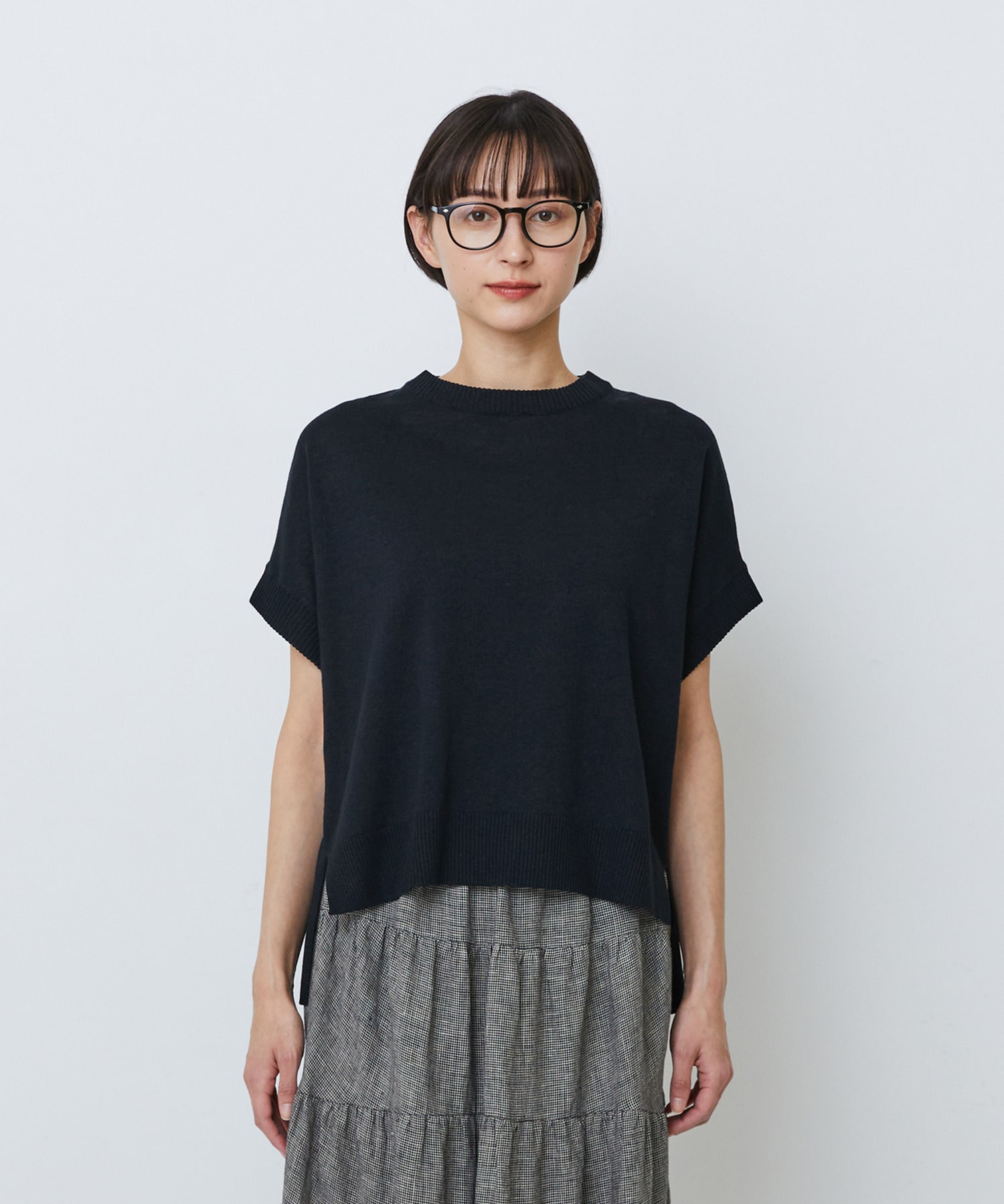 【LOISIR】和紙コットン天竺プルオーバー 詳細画像 ブラック 22