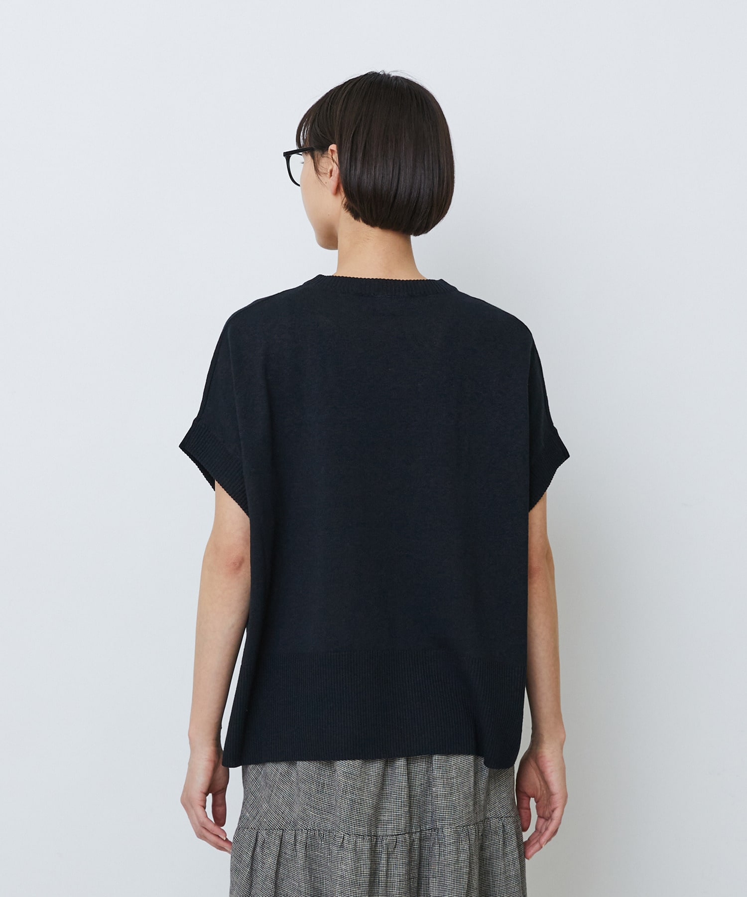 【LOISIR】和紙コットン天竺プルオーバー 詳細画像 ブラック 24