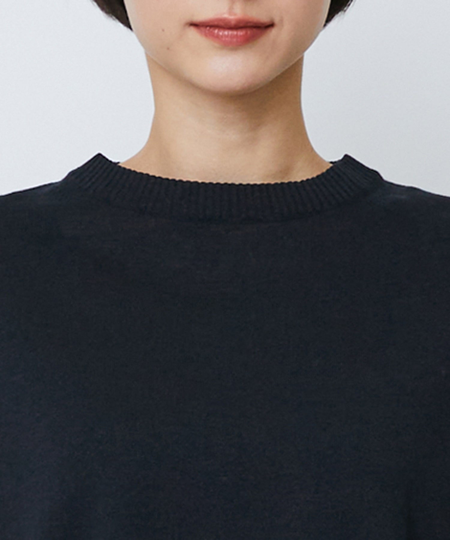 【LOISIR】和紙コットン天竺プルオーバー 詳細画像 ブラック 25