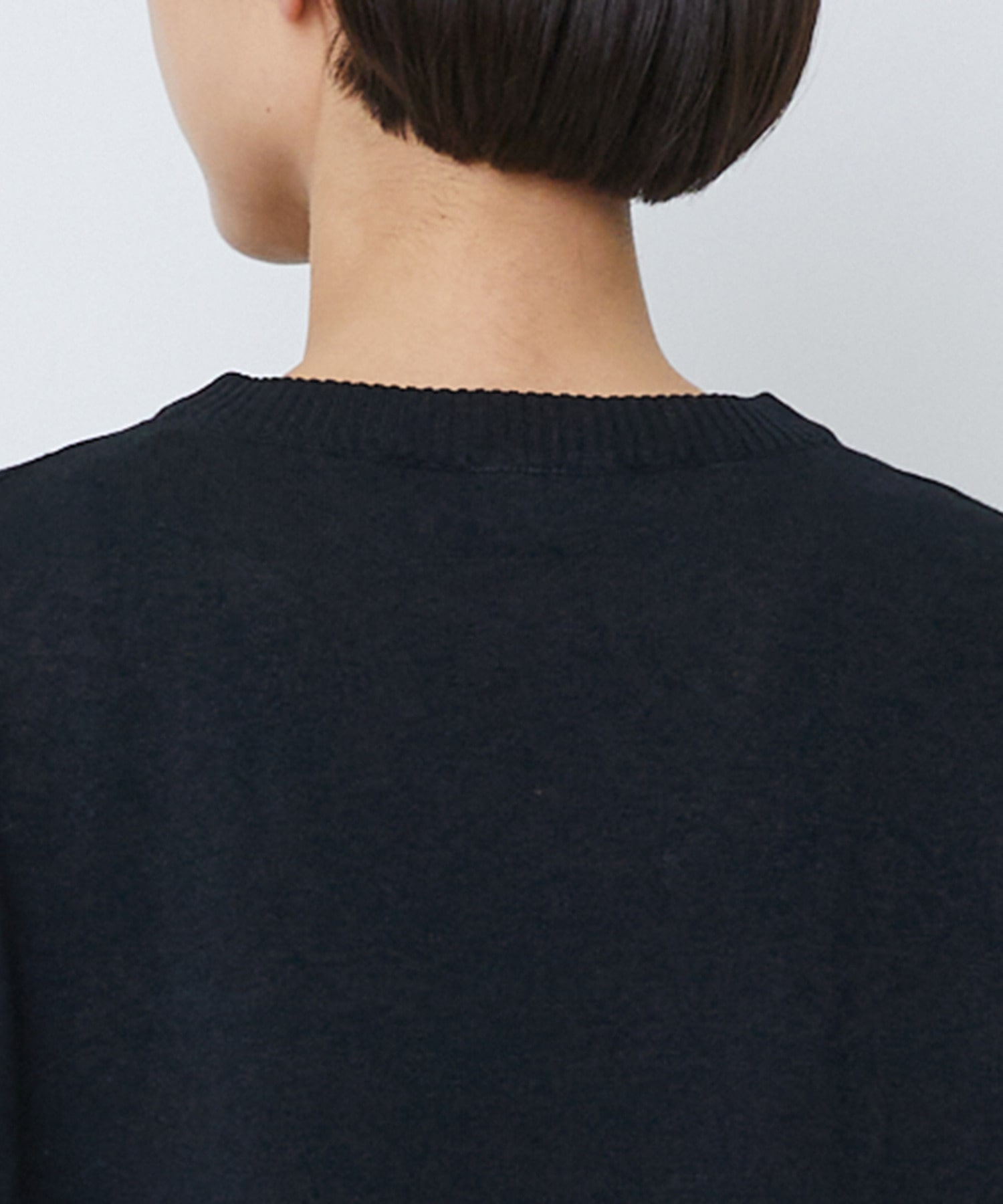 【LOISIR】和紙コットン天竺プルオーバー 詳細画像 ブラック 26