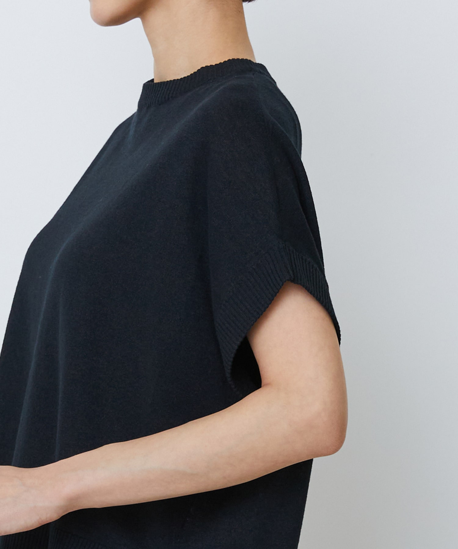 【LOISIR】和紙コットン天竺プルオーバー 詳細画像 ブラック 27