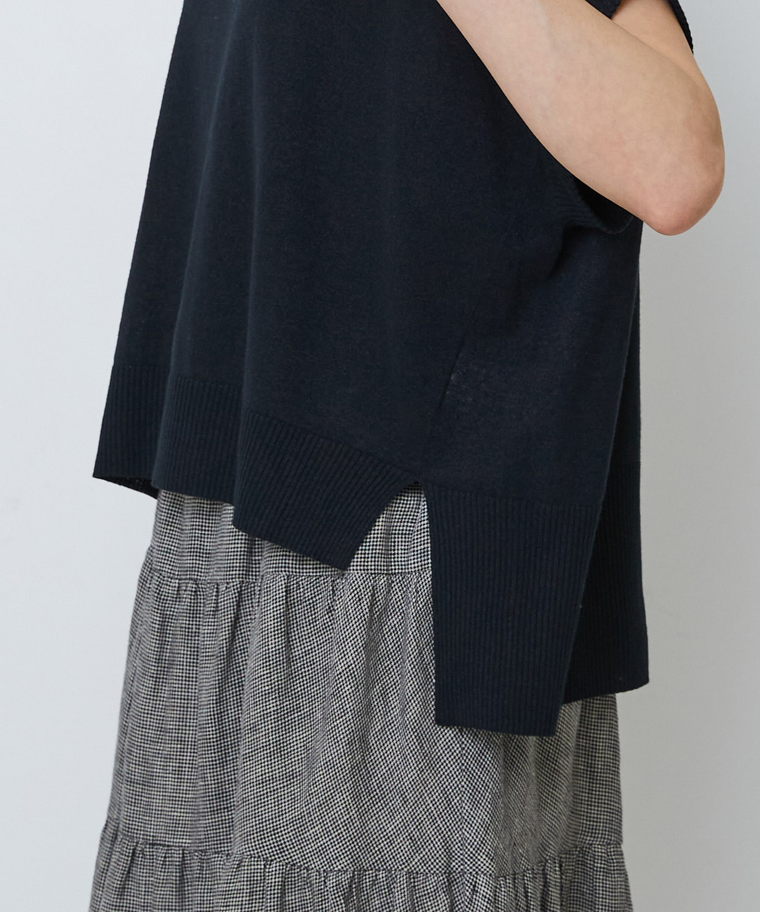 【LOISIR】和紙コットン天竺プルオーバー 詳細画像 ブラック 28