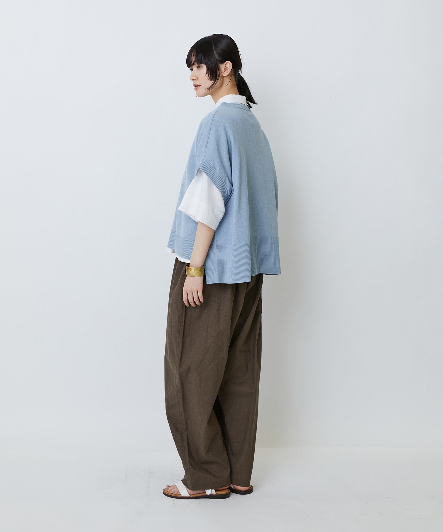 【LOISIR】和紙コットン天竺プルオーバー 詳細画像 ブラック 5