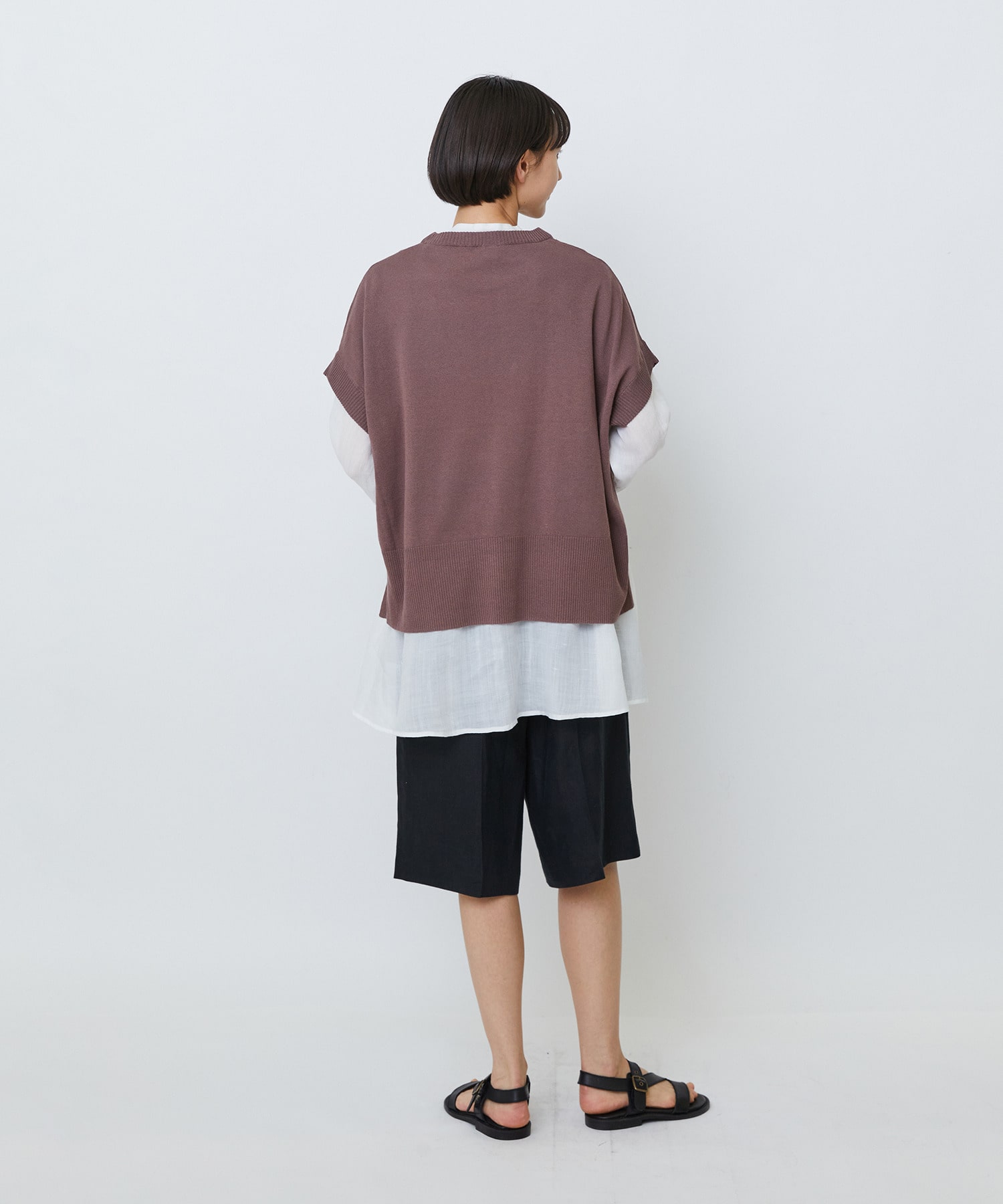 【LOISIR】和紙コットン天竺プルオーバー 詳細画像 ブラック 9