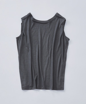 【LOISIR】リネンレーヨン天竺ノースリーブプルオーバー 詳細画像 グレイッシュブルー 1