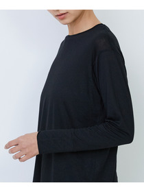 【LOISIR】リネンレーヨン天竺クルーネックプルオーバー 詳細画像 ブラック 13