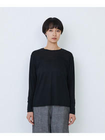 【LOISIR】リネンレーヨン天竺クルーネックプルオーバー 詳細画像 ブラック 8