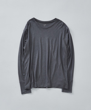 【LOISIR】リネンレーヨン天竺クルーネックプルオーバー 詳細画像 グレイッシュブルー 1