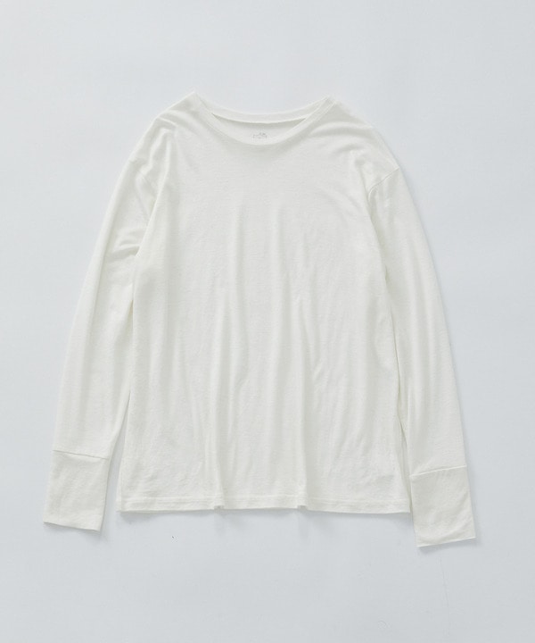 リネンレーヨン天竺クルーネックプルオーバー 詳細画像 オフホワイト 1