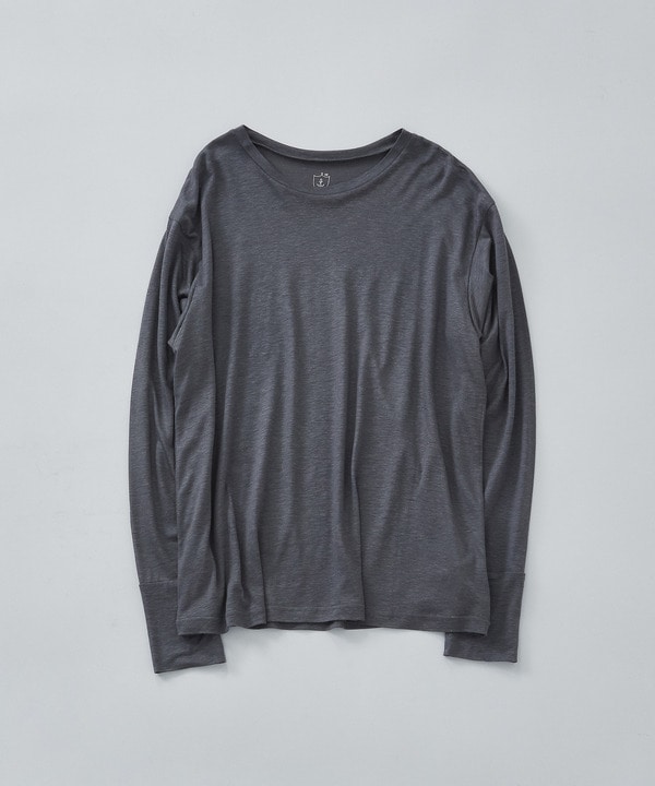 【LOISIR】リネンレーヨン天竺クルーネックプルオーバー