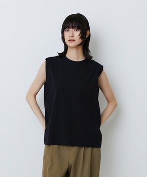 【LOISIR】コットン天竺ノースリーブプルオーバー 詳細画像 ブラック 1
