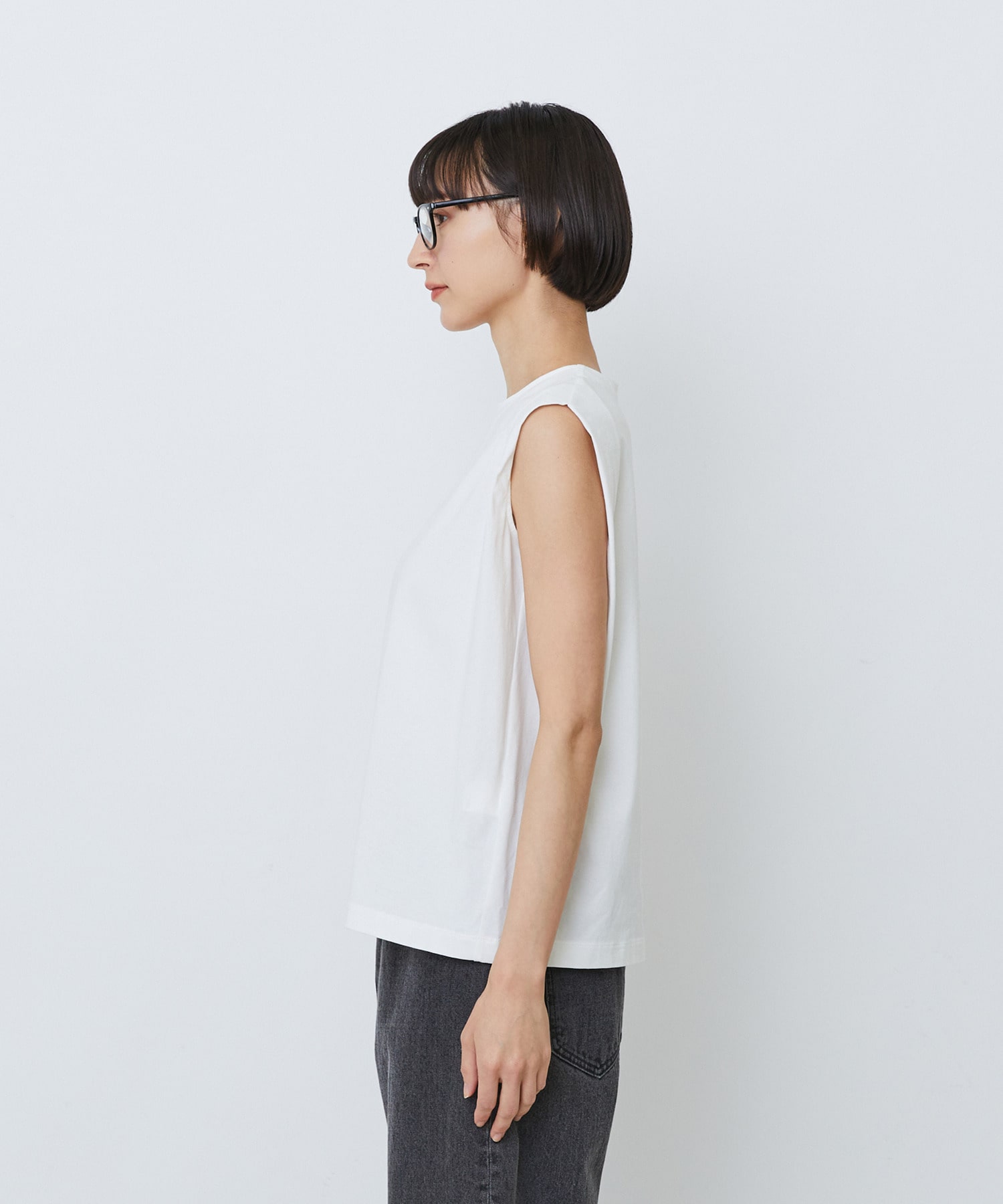 【LOISIR】コットン天竺ノースリーブプルオーバー 詳細画像 ブラック 11