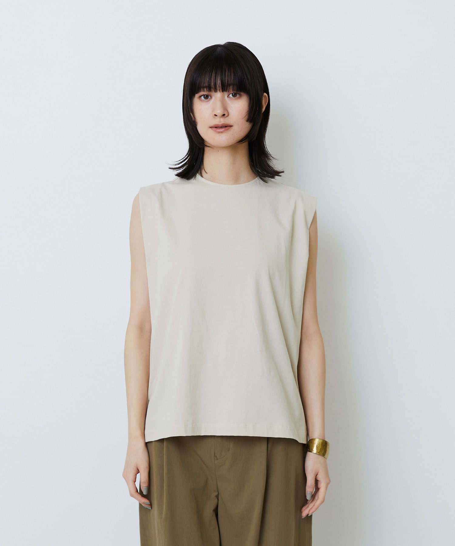 【LOISIR】コットン天竺ノースリーブプルオーバー 詳細画像 ブラック 13