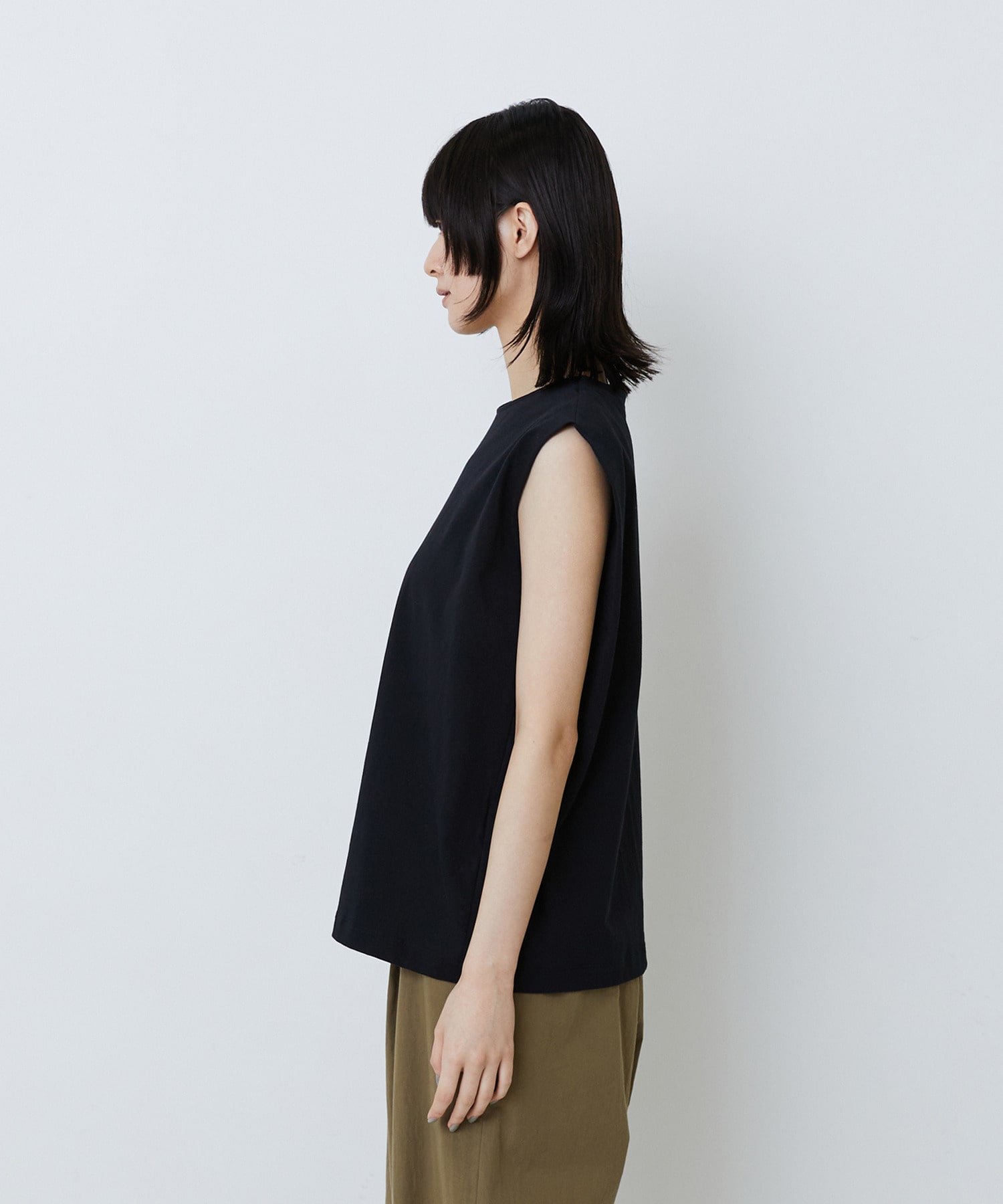 【LOISIR】コットン天竺ノースリーブプルオーバー 詳細画像 ブラック 17