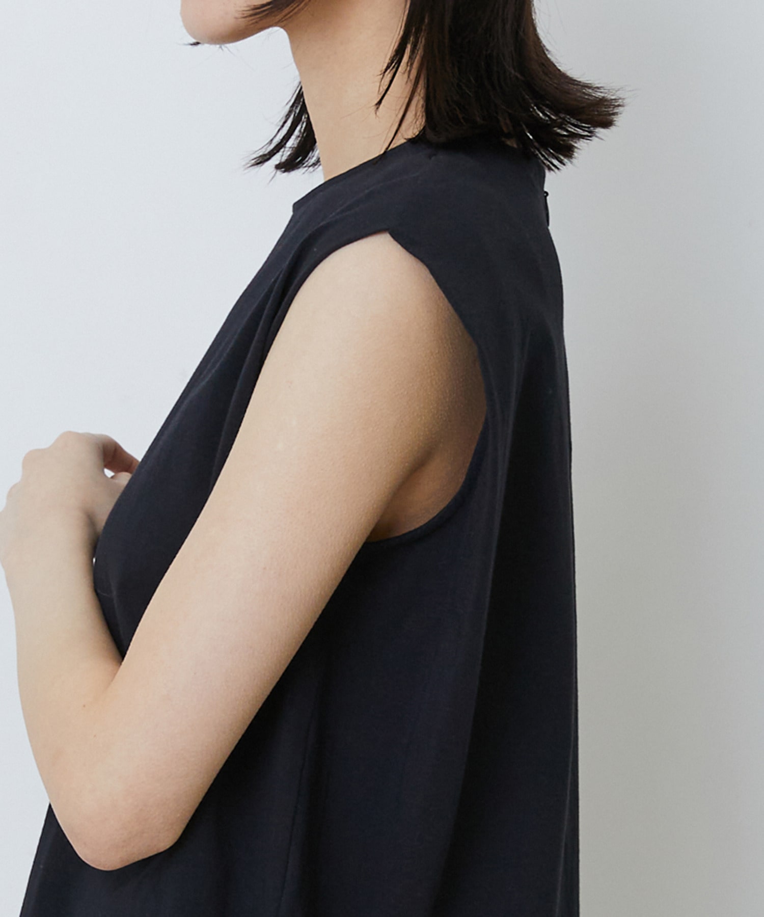 【LOISIR】コットン天竺ノースリーブプルオーバー 詳細画像 ブラック 21