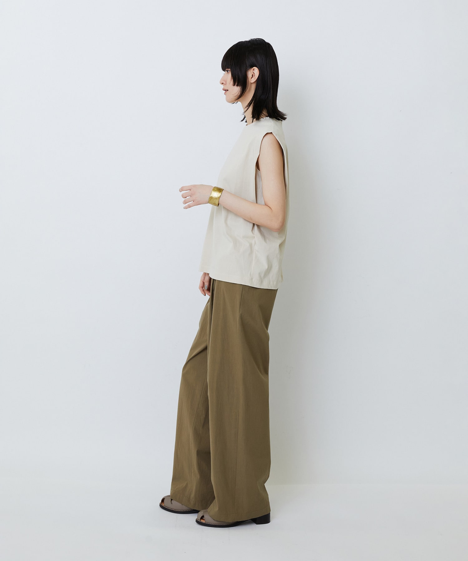 【LOISIR】コットン天竺ノースリーブプルオーバー 詳細画像 ブラック 5