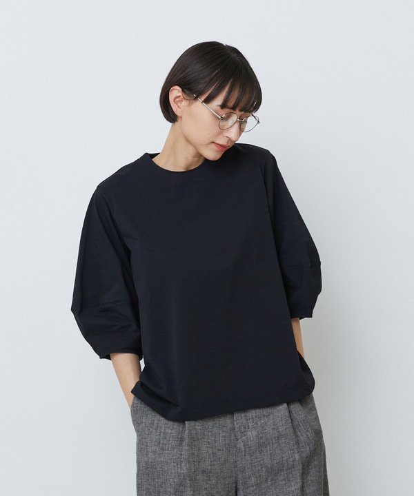 【LOISIR】コットン天竺ボトルスリーブプルオーバー