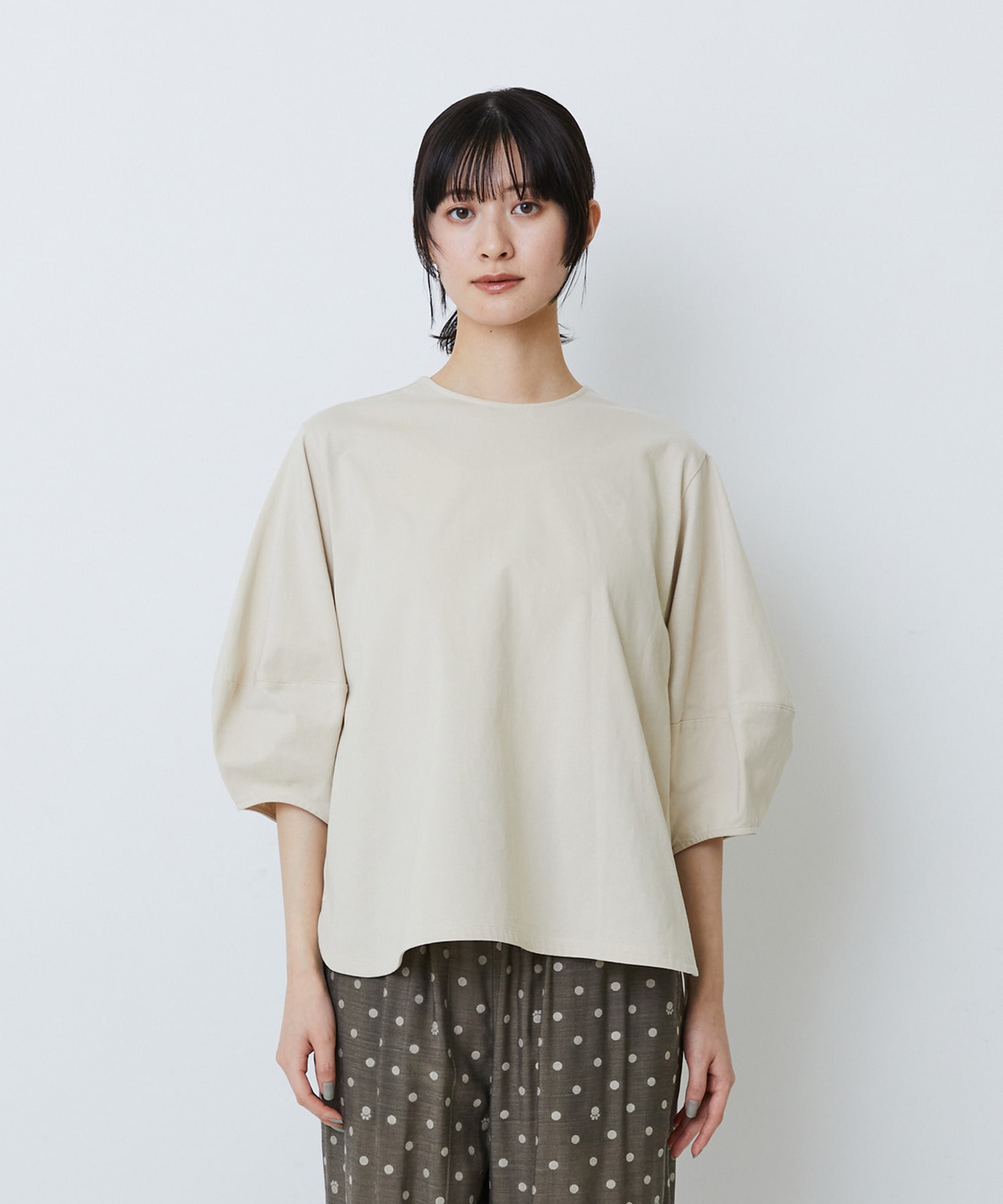【LOISIR】コットン天竺ボトルスリーブプルオーバー 詳細画像 ベージュ 13