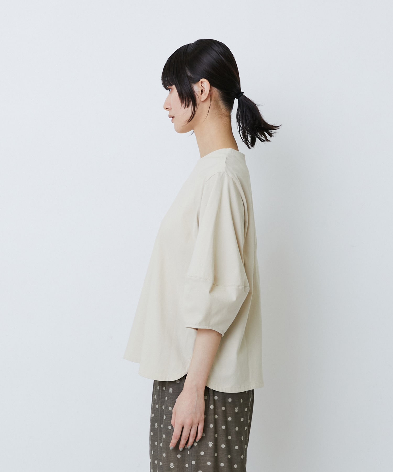 【LOISIR】コットン天竺ボトルスリーブプルオーバー 詳細画像 ベージュ 14