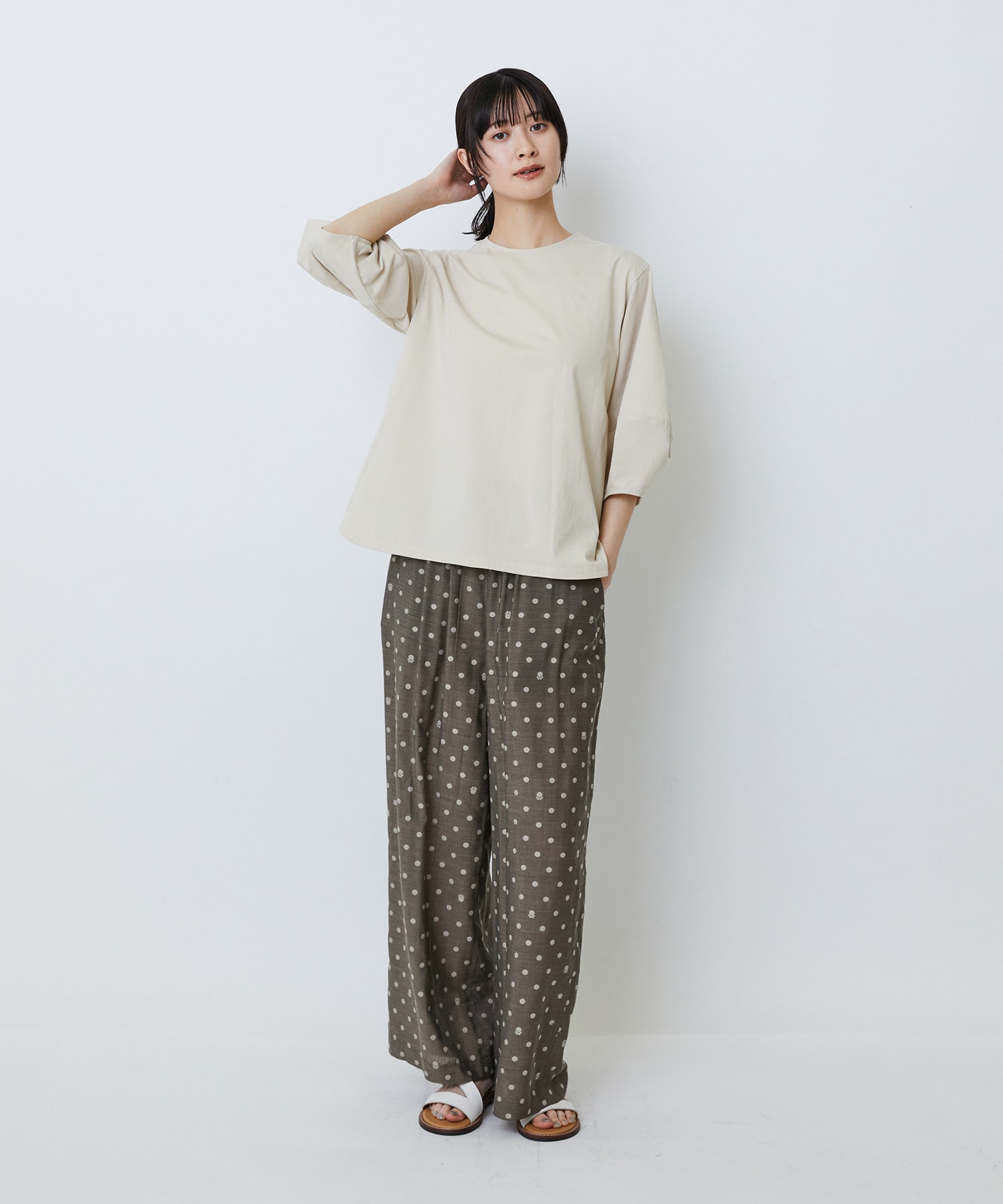 【LOISIR】コットン天竺ボトルスリーブプルオーバー 詳細画像 ベージュ 4