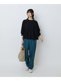 【LOISIR】コットン強撚天竺Aラインプルオーバー 詳細画像 ブラック 4