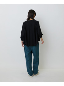 【LOISIR】コットン強撚天竺Aラインプルオーバー 詳細画像 ブラック 6