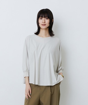 【LOISIR】コットン強撚天竺Aラインプルオーバー 詳細画像 ライトグレー 1