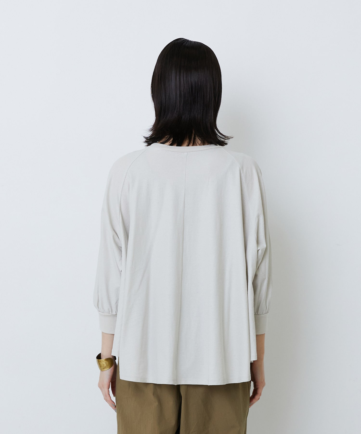 【LOISIR】コットン強撚天竺Aラインプルオーバー 詳細画像 ブラック 12