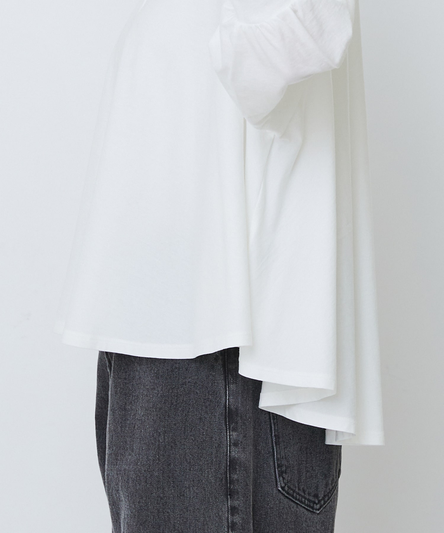 【LOISIR】コットン強撚天竺Aラインプルオーバー 詳細画像 ブラック 22