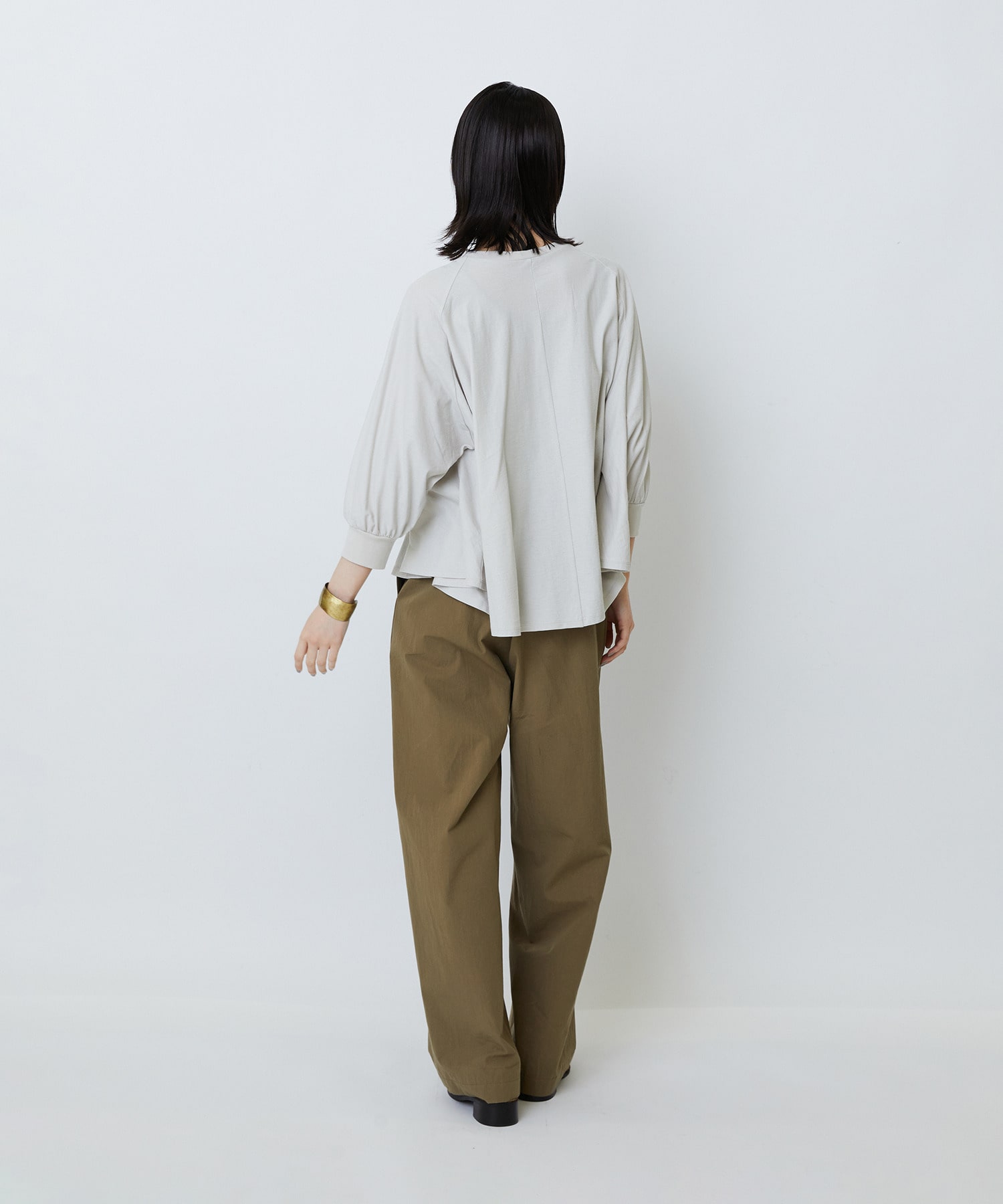 【LOISIR】コットン強撚天竺Aラインプルオーバー 詳細画像 ブラック 3