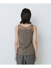 【LOISIR】【2WAY】異素材使いタンクトップ 詳細画像 チャコールグレー 15