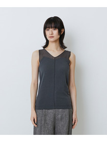 【LOISIR】【2WAY】異素材使いタンクトップ 詳細画像 チャコールグレー 16